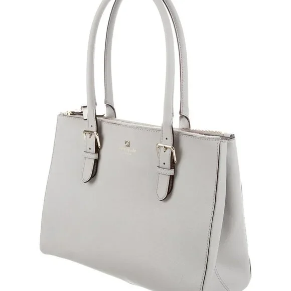Kate Spade NY Charlotte Street Reena Tote Bag Stone Ice Gray Shoulder Purse - Picture 5 of 16